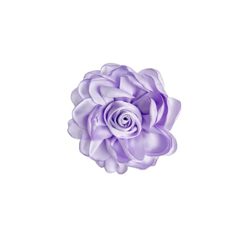 Elegant Large Cloth Flower Brooches Big Camellia Flower Pin for Women Dainty Cloth Fabric Rose Brooches Dress Skirt Scarf Hat Pins Clothing Decoration Accessories - color: Purple A