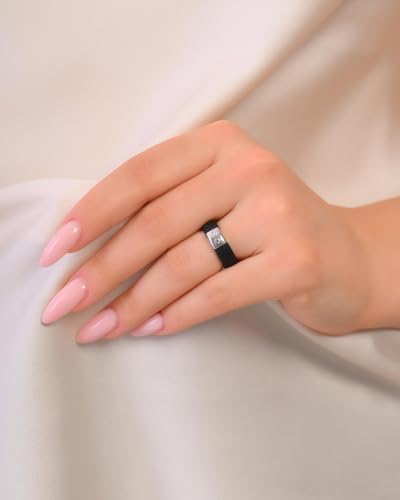 Rinfit Silicone Rings for Women 6mm Wide & Men 7mm Wide, 2mm Thick - Silicone Wedding Bands- Infinity Ring with Metal Plate - Patented Design - color: Pack H: Black / Silver, size: Size 7, style: Women