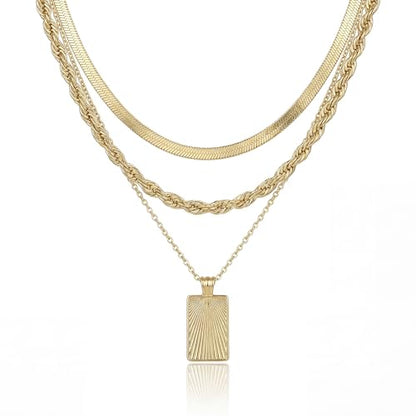 Unisex Celestial Gold Pendant Necklaces, Sun/Moon/Star/Angle Celestial Elements Unisex Choker Gold Lover Chains for Men and Women Jewelry - color: Layer - 3 Chains Set