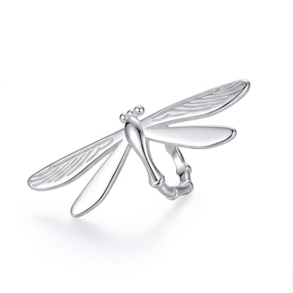 Dragonfly Clip On Earrings for Women Unique Silver Ear Cuffs Non Piercing Boho Nature Adjustable Earrings