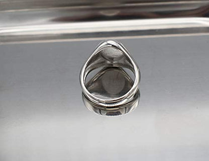 Sterling Silver Personalized Script Initial Letter Custom Signet Engrave Rings Jewelry - color: Silver
