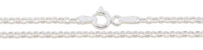 Sterling Silver Rolo Chain 2.1mm Solid 925 Italian Round Cable Chain Necklace