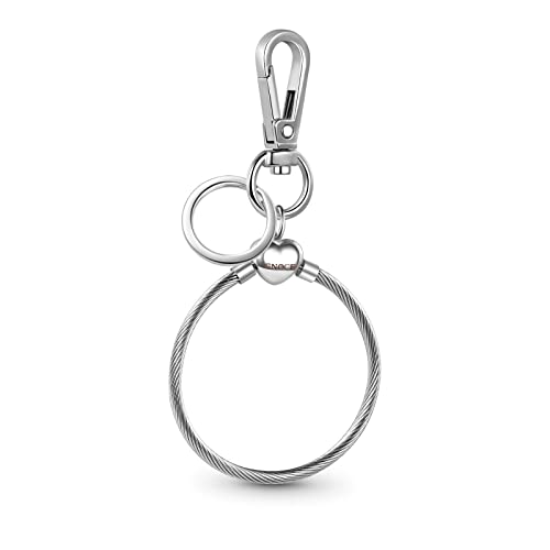 GNOCE Stainless Steel Snake Chain Charm Bracelet W/Safety Gift for Women - color: Round