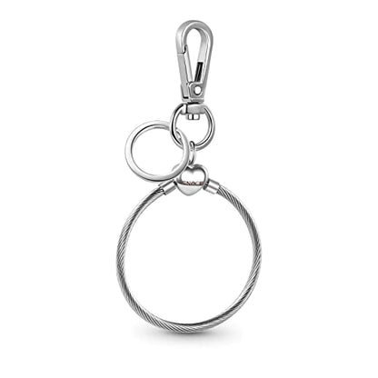 GNOCE Stainless Steel Snake Chain Charm Bracelet W/Safety Gift for Women - color: Round