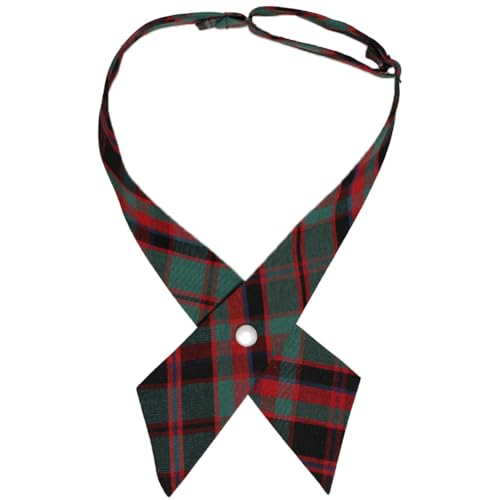 tiemart Crossover Tie - color: Red and Green Plaid
