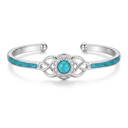 Cuff Bracelet for Women Infinity Open Bangle Adjustable Bracelet Jewelry for Her - color: Turquoise