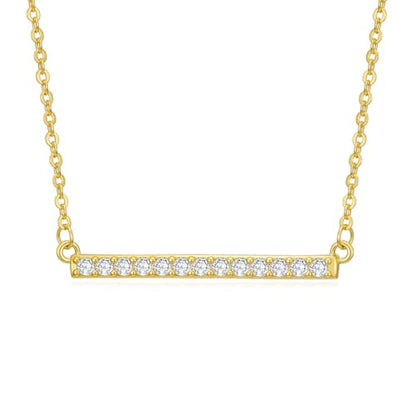 14K Gold Bar Necklace for Women,Gold Bar Pendant Necklace Simple Gold Necklace Non Tarnish Gold Necklace for Mom Minimalist Mothers Day Jewelry Mother's Birthday Christmas Valentine's Day Gifts for Mom Wife Women Her - style: Dainty Gold Bar