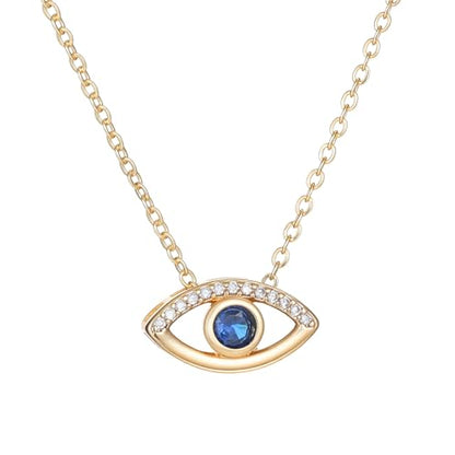 SEADAY Layered Gold Necklace for Women, 3-in-1 Gold Stack Necklace | Long Gold Necklace, Square, Hypoallergenic, Tarnish-resistant & Adjustable, Fashion Jewelry Gift Box & Gift Bag - color: Gold - Blue Eye