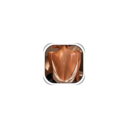 Back Necklace for Backless Dress Rhinestone Body Chain Jewelry for Women Backdrop Necklace Bridal Dress Crystal Wedding Jewelry Gift - color: A7：pearl