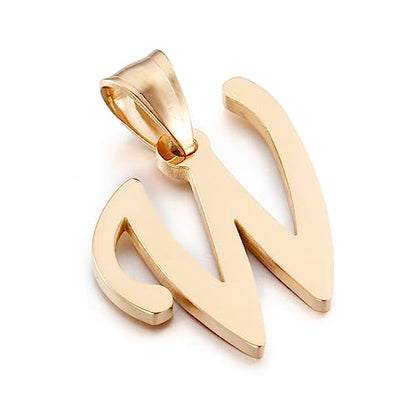 Initial Charms Gold Initial Pendant 14k Gold Letter Charm Name Pendant for Women and Men - style: W