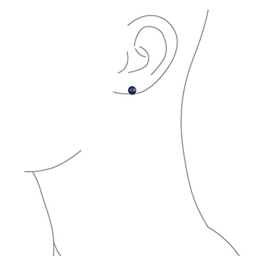 Button Style Freshwater Colors Pearl Clip On Stud Earrings Sterling Silver - color: Navy