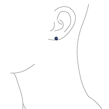 Button Style Freshwater Colors Pearl Clip On Stud Earrings Sterling Silver - color: Navy