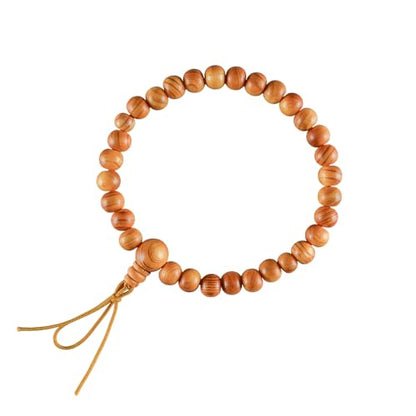 Hinoki Wood Bracelet Japanese Juzu Prayer beads Asian Rosary Cool Zen Handmade Kyoto Gifts for Men Women