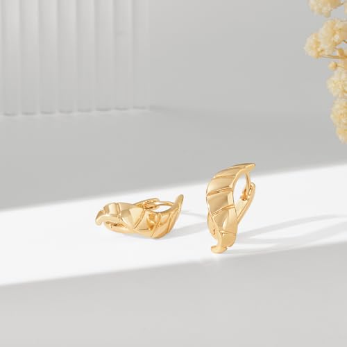 Cubic Zirconia Huggie Earrings 14k Gold Plated Tiny Earrings Small Huggie Hoop Earrings Simple Lightweight Hoops Gift for Women - color: Ribbon