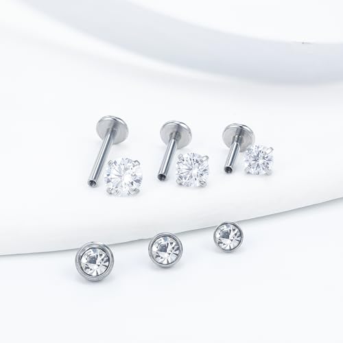 16G Lip Rings Stainless Steel Tragus Helix Conch Piercing Jewelry Snake Bite Piercing Monroe Lip Rings Labret Medusa Cartilage Lobe Earrings Piercing Jewelry CZ 2MM 2.5MM 3MM 3.5MM 4MM 4.5MM - color: 6MM 8MM 10MM Bar-Silver,2mm/2.5mm/3mm/3.5mm/4mm/4.5mm