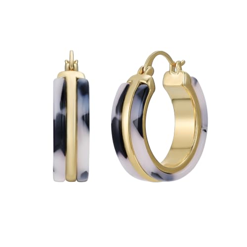 Dr's gift Chunky Leopard Print Earrings for Women 14K Gold Plated Statement Huggie Hoop Earrings Brown Acrylic Tortoise Resin Cheetah Trendy Jewelry - color: Leopard 4