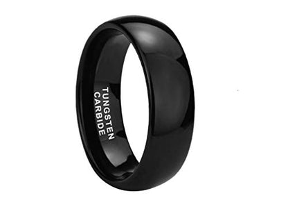 CROWNAL 2mm 4mm 6mm 8mm 10mm Tungsten Wedding Band Ring Men Women Plain Dome Polished Size Comfort Fit Size 3 To 17 - color: Black 8mm