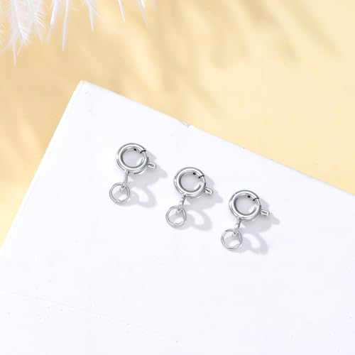 925 Sterling Silver Lobster Clasp for DIY Necklace Bracelet Jewelry Making, Double Spring Clasp with Closed Jump Rings, Necklace Extender Clasp Connector Bracelet Extension (Style 3) - style: Style 3