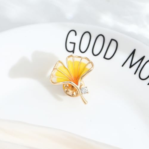 Flower Brooch for Women Rhinestone Pearl Zirconia Flower Lapel Pin Birthday Holiday Gift for Mother Wife Girlfriend - color: 15 Maple Leaf and Ginkgo