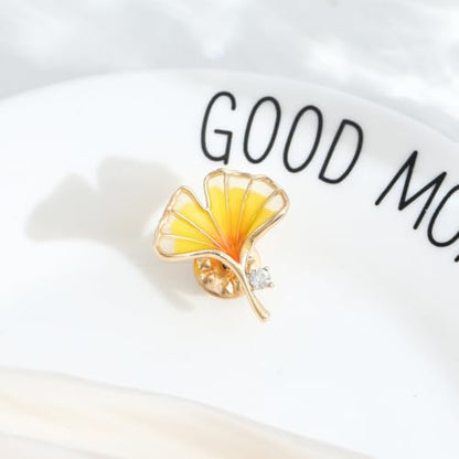 Flower Brooch for Women Rhinestone Pearl Zirconia Flower Lapel Pin Birthday Holiday Gift for Mother Wife Girlfriend - color: 15 Maple Leaf and Ginkgo