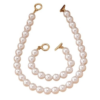 Pearl Necklace for Women Dainty Pearl Necklace Timeless Jewelry christmas gifts friendship gifts for women - color: H-Fashion Pearl Jewelry Set
