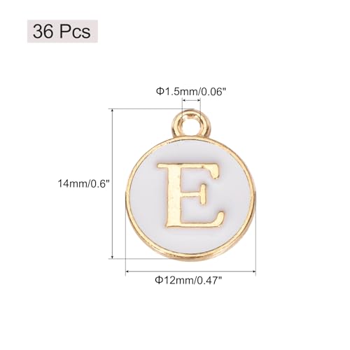 MECCANIXITY Pendants Letter Charm Initial Charm Double Sided Alphabet for DIY Necklace Bracelet Earrings Jewelry Making - style: E