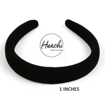 Huachi Headbands for Women Non Slip Trendy Headbands for Women’s Hair Thin Padded Headband for Girls, Cute Head Bands Elastic Hair Bands for Women Fashion Accessories 5PCS