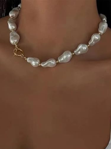 Dainty Lariat Pearl Necklace for Women, Long Gold Minimalist Charm Jewelry, Elegant Pearl Pendant Necklace Gift - color: J-Pisces constellation pendant necklace