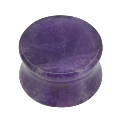 Pair of Amethyst Double Flare Stone Ear Plugs Expander Gauges 2ga - 1 inch E553 - style: 9/16 Inch(14mm)