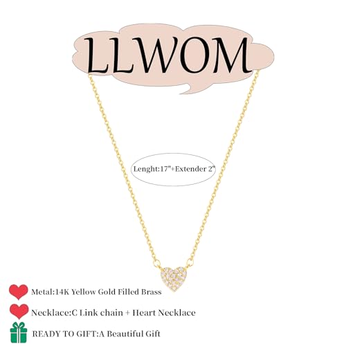 LLWOM Gold Necklace for Women-14k Gold Plated Infinity Necklace Star Of David Necklace Evil Eye Cross Pendants Heart Dainty Gold Necklace For Women - color: Gold-19 Zircon Hearts