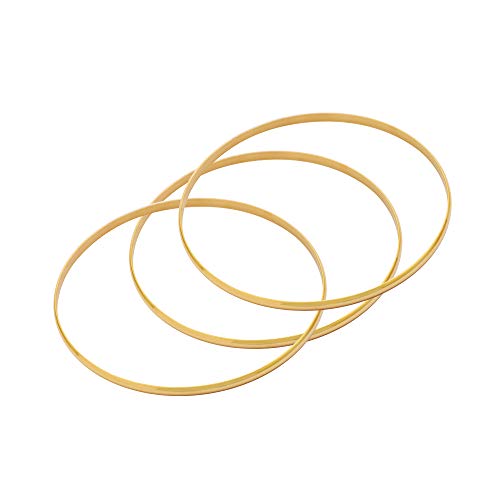 Stainless Steel Silver-Tone Three Stackable Womens Bangle Bracelets - color: yellow
