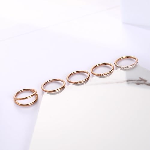 FUNLMO 3Pcs Nose Rings Double Hoop Nose Ring Conch Daith Tragus Helix Rook Piercing Jewelry Surgical Steel Cartilage Earring Conch Hoop Earring Septum Jewelry Lip Ring - color: Style 3: Rose gold,5pcs
