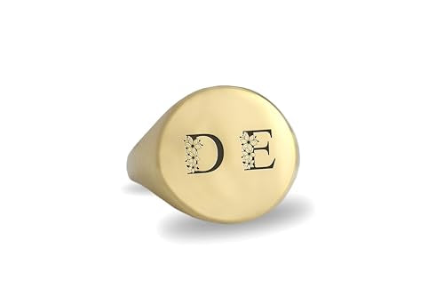Personalized Initials Gold Signet Ring - Engraved Letters - Couples Ring - Bold Statement Jewelry