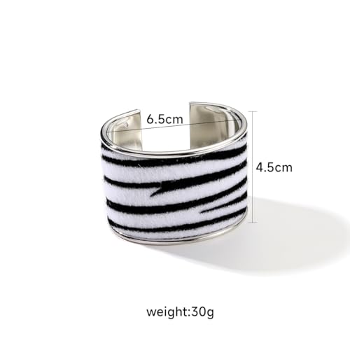 COLORFUL BLING Metal Punk Leopard Print Bangle Bracelet for Women Wide Chunky Gold Stackable Wrapped Open Cuff Bracelets Wristband Statement Jewelry - style: style 5