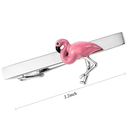 HAWSON Tie Clips for Men Unique,Fun Animal/Musical/Nautical Tie Clip,Novelty Personalized Mens Tie Bar,Accessories Business Wedding Gifts - style: Flamingo