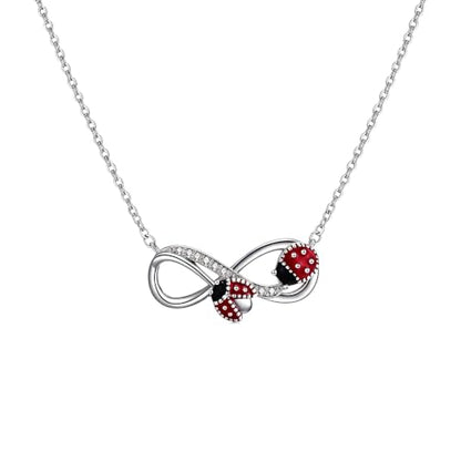 POPLYKE Cross Necklace for Women 925 Sterling Silver Cross Pendant Necklace Animal Jewelry Christmas Gifts for Women Mother Grandma - style: infinity ladybug
