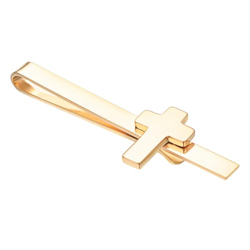 Gold Black Silver Cross Tie Clips For Men Unique Christian Catholic Tie Clip Cross Accessories For Men - style: gold cross tie clips for men