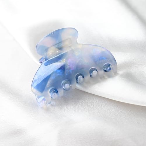 Handmade Celluloid Acetate French Design Barrettes Tortoise Shell Claws Hair Claw Luxury Fashion Accessories Hair Clip for Women (aespa blue) - color: aespa blue