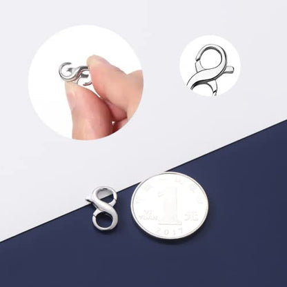2pcs Double Open Lobster Clasp, Jewelry Repair Kit - 925 Silver Plated Necklace Clip for Necklaces, Bracelets or Jewelry