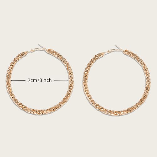 Large Hoop Dangle Earrings Gold Oversized Edgy Essentials Statement Accessories Fashion for Women