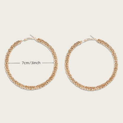 Large Hoop Dangle Earrings Gold Oversized Edgy Essentials Statement Accessories Fashion for Women