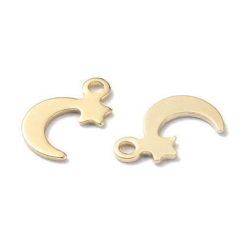 8-64Pcs Silver Goldern Color Heart Pendants Charms 10 Styles Heart Stainless Steel Metal Charms for Jewelry Making Crafting Necklaces Bracelets Earrings Keychains Birthday Gift - color: GoldenA-60 pcs