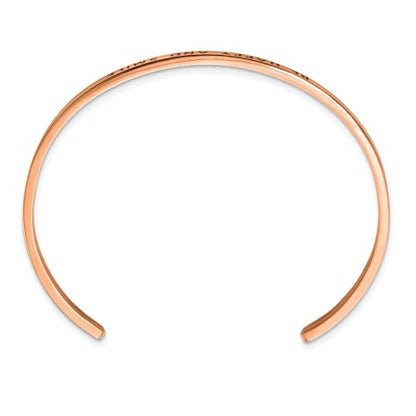 Chisel Be Happy and Smile Crystal Cuff Bangle in Rose-Tone Stainless Steel