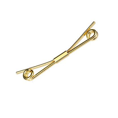 Tight Necktie Tie Clips Collar Bar Shirt Collar Stay Tie Pins Cravat Clips Silver Gold Black Tone Metal Collar Pin Jewelry Accessories for Men - color: Gold