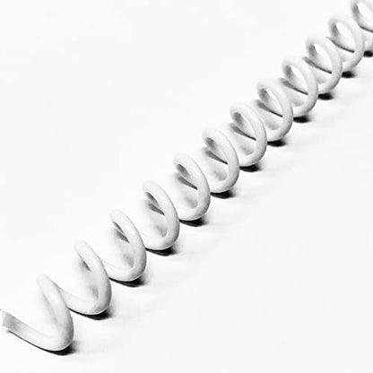 Binditek Plastic Spiral Binding Coils, 6 mm, 4:1 Pitch, White, 50 Pack | Coil Binding Spines, 1/4", 30 Sheet Capacity, 48 Loops, for Letter-Size Reports, Presentations, School and Office Projects - size: 6mm, style: 50P , White