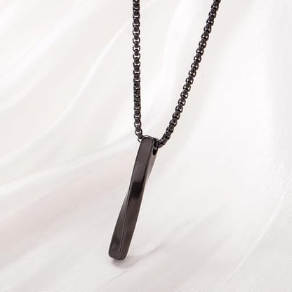 FANASY Natural Gemstone Pendant Necklace for Men Healing Crystal Pendant Adjustable Black Rope Necklace Jewelry Gifts for Women Men - color: Steel-Black