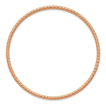 Chisel Polished & Textured Slip-On Bangle in Rose-Tone Stainless Steel, 2mm
