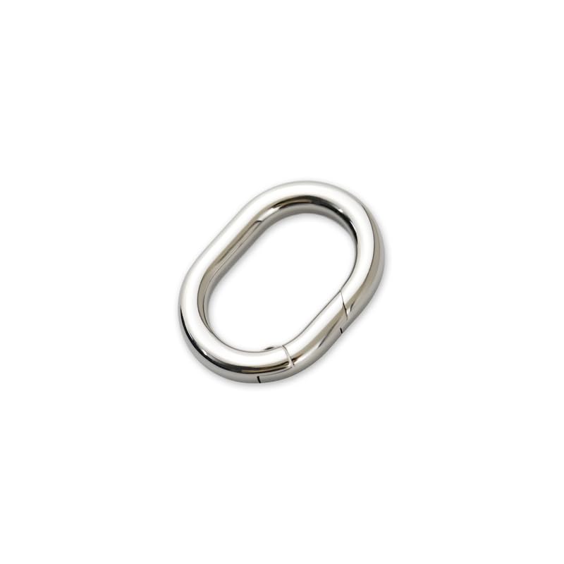 1Pc Oval Spring Clasps Clips Connector Rings for Keychain DIY Crafts (Silver-I) - color: Silver-I