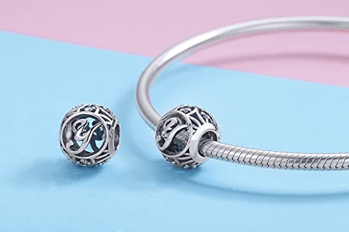 Letter Charms 925 Sterling Silver Initial A-Z Bead Charms | For Bracelets Necklaces, Hypoallergenic,Cubic Zirconia Alphabet Beads, Personalized Gifts for Women - color: Y