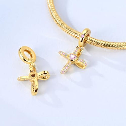 14K Gold Plated Charms for Bracelets Necklace Star Moon Cross Beads Woman | 925 Sterling Silver Charms Butterfly Cute Cat Dog Evil Eye Lucky Bracelet Beads Aesthetic Peandant Jewelry Gift for Mom - color: gold cross